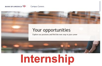 bank of america internship application process