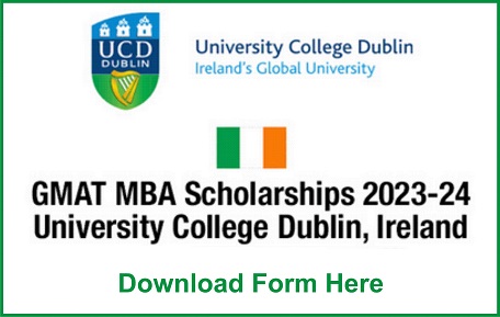 University College Dublin MBA GMAT Scholarships 2023 