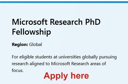 microsoft research phd fellowship 2023