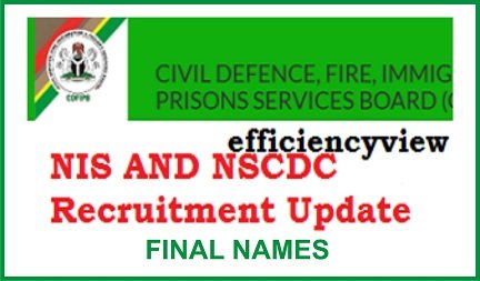 NIS/NSCDC Recruitment Final Names of Applicants Released For Training ...