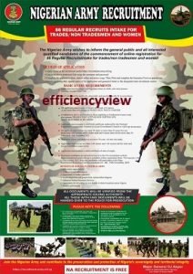 Nigerian Army 86 Regular Recruit Intake Recruitment 2023/2024